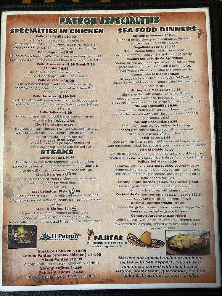 El Patron Menu image 1